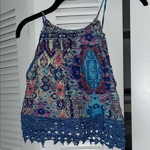 Bohemian Blue Patterned Women's Top